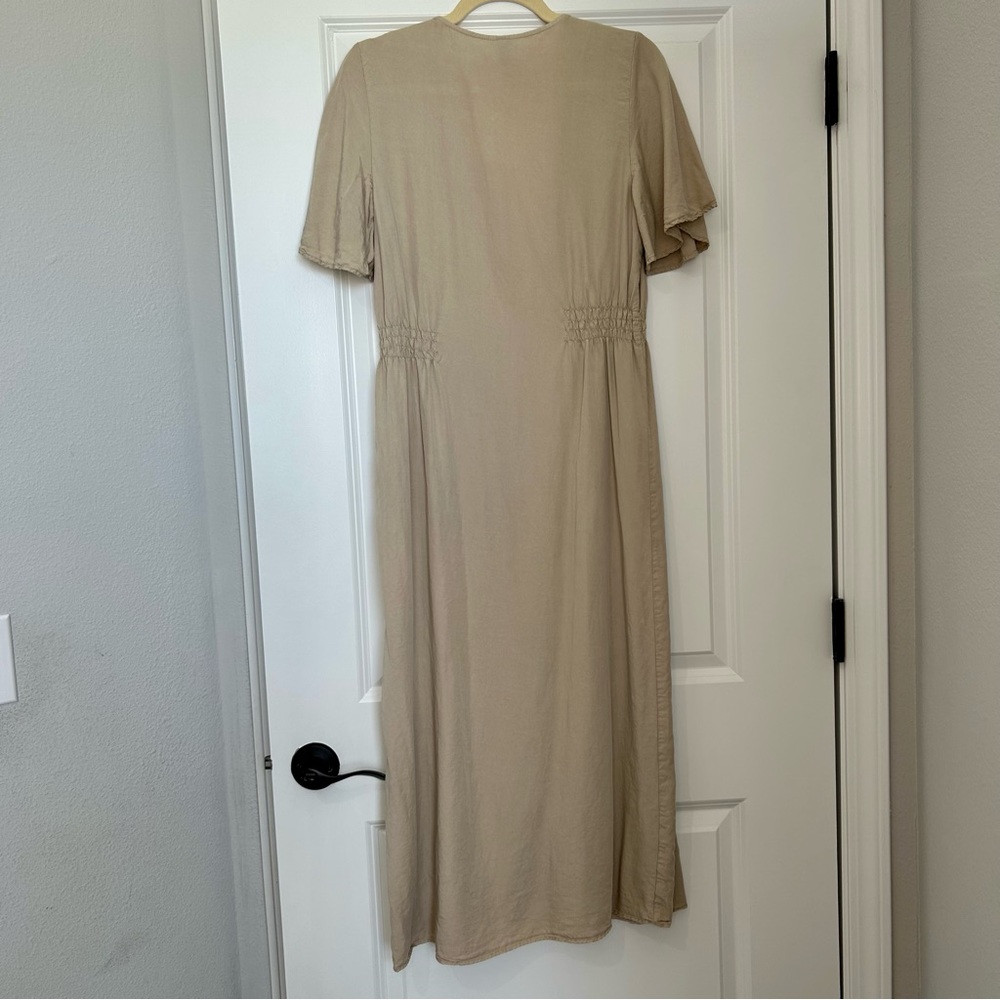 Zara Button Down Flutter Sleeves Midi Dress Mediu… - image 6